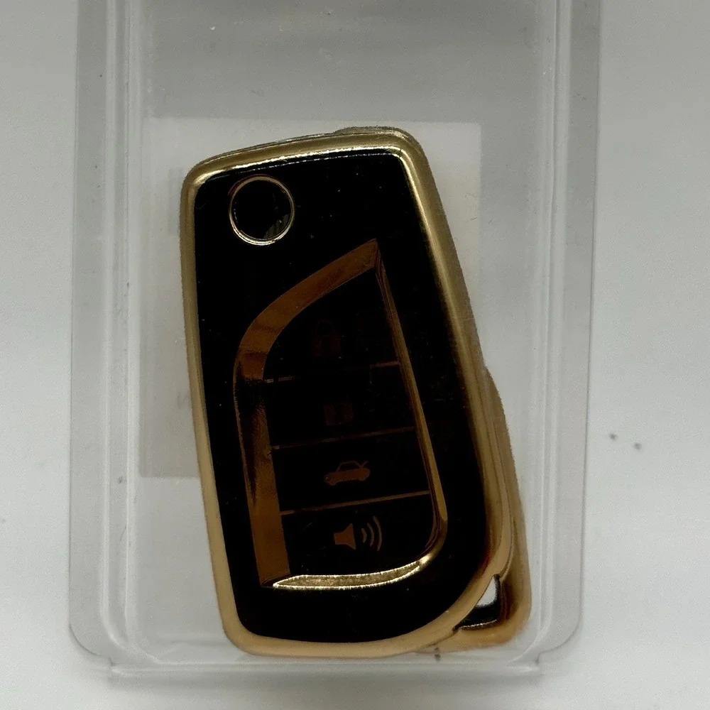 Black Key Fob Skin 4 Button for Toyota Camry 2018-2022, Corolla 2020-2021‎